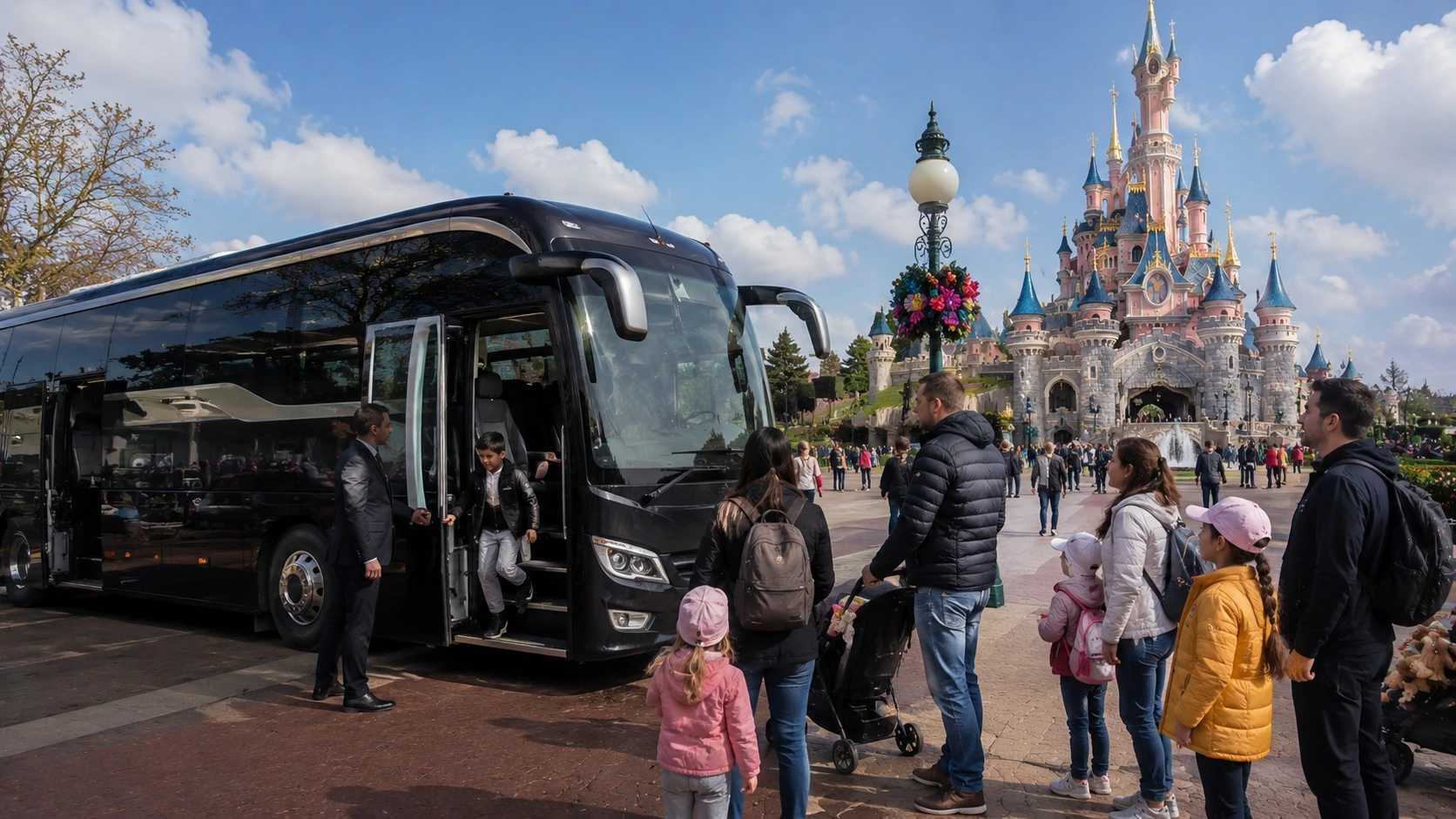 Autocar transfert groupe Disneyland Paris — jusqu'à 80 places