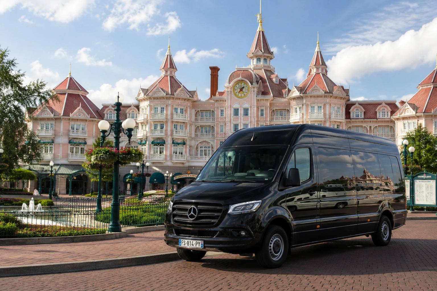 Transfert groupe Disneyland Paris en Sprinter privé — 10 à 14 personnes